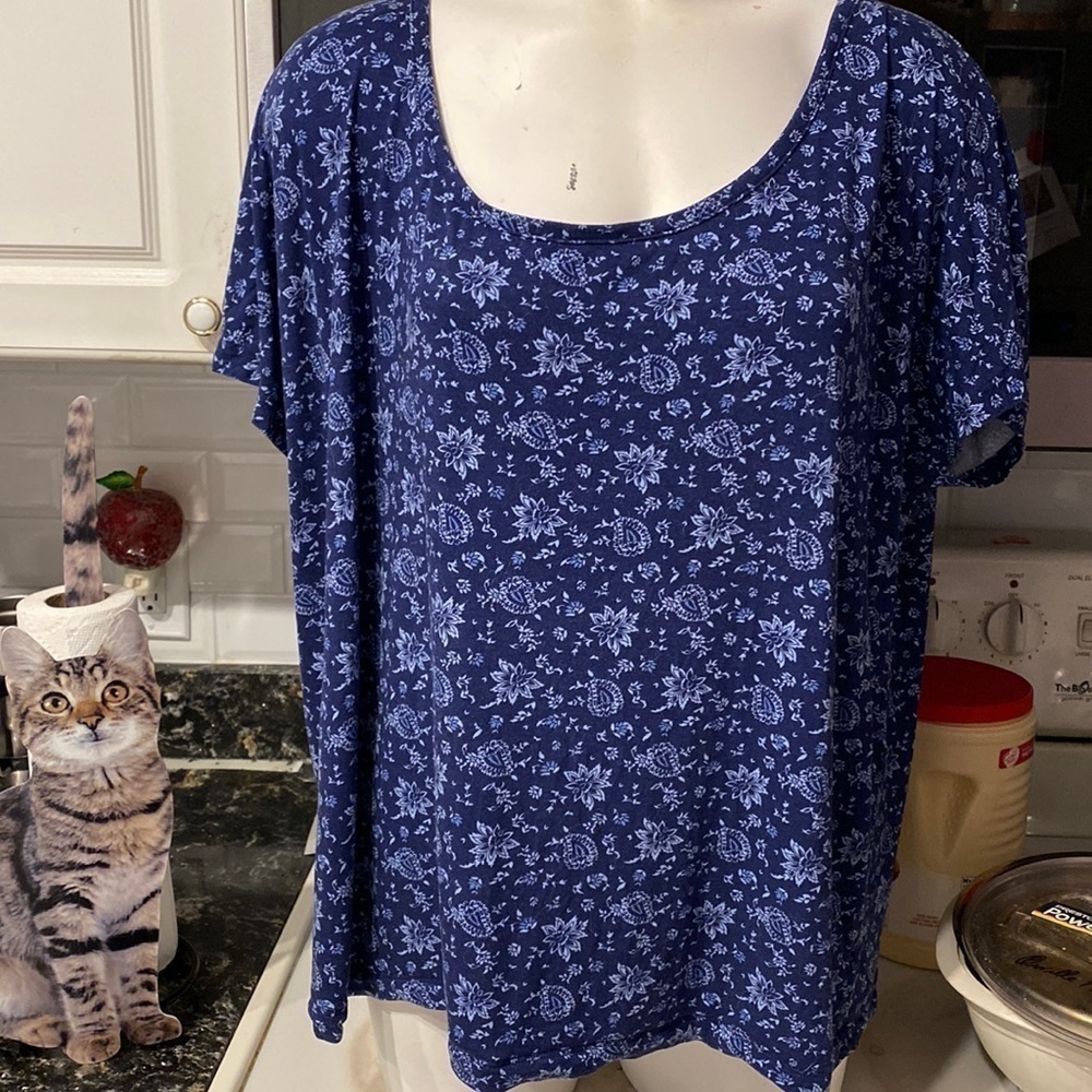 J womens Old Navy casual blue cap sleeve plus size top XXL
